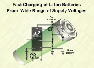 凌特公司（Linear Technology）推出獨立的開關模式鋰離子電池充電器 LTC4002